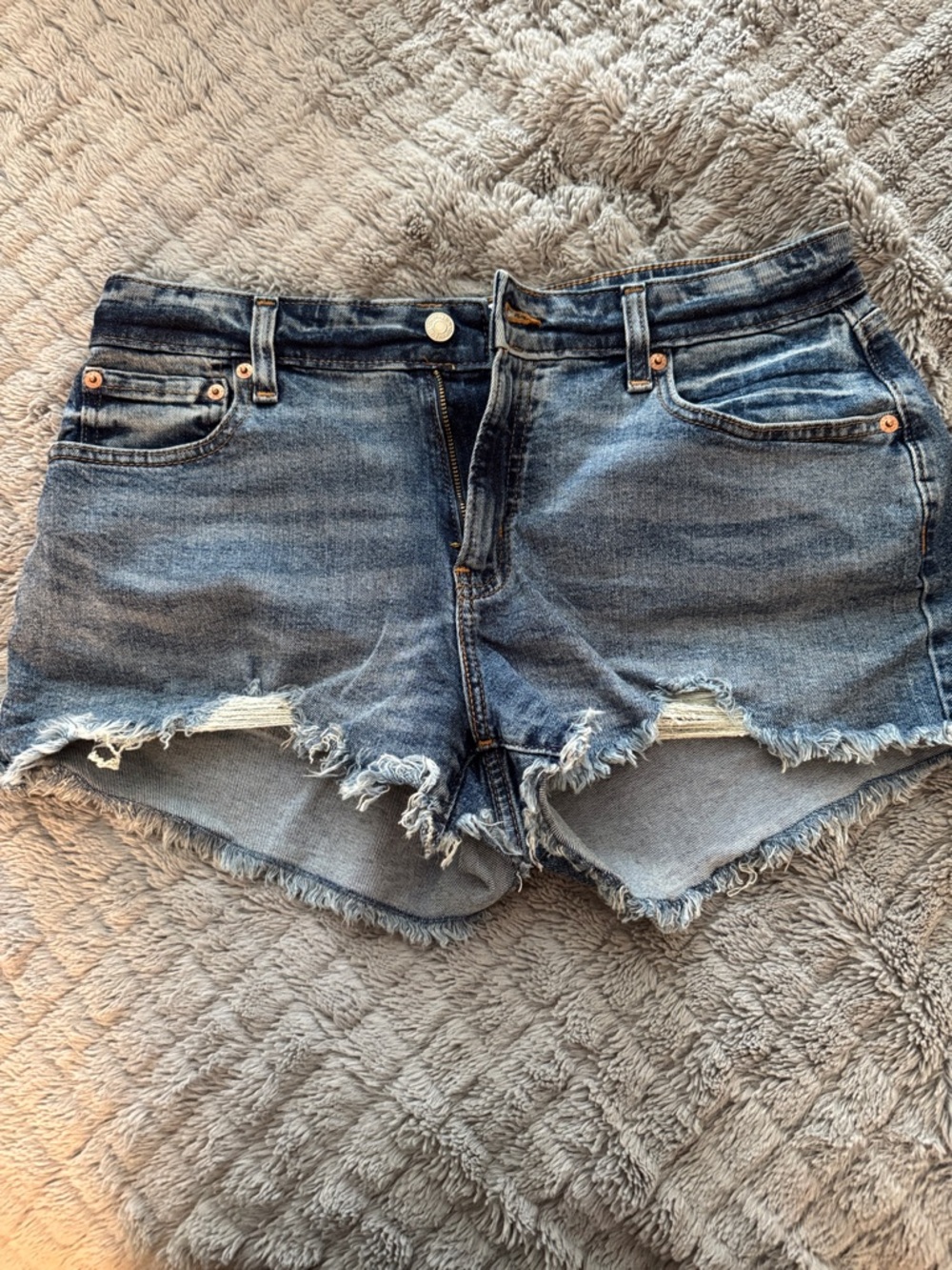 Denizen from Levi's Distressed Medium Blue Jean Shorts